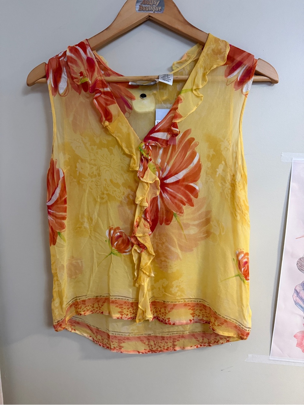 Yellow Silk Top